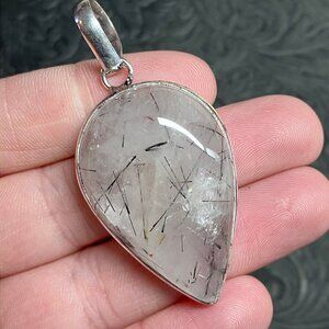 Tourmaline in Quartz Pendant Crystal Stone Jewelry